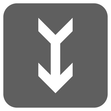 Düz aşağı ok vektör simgesi kare