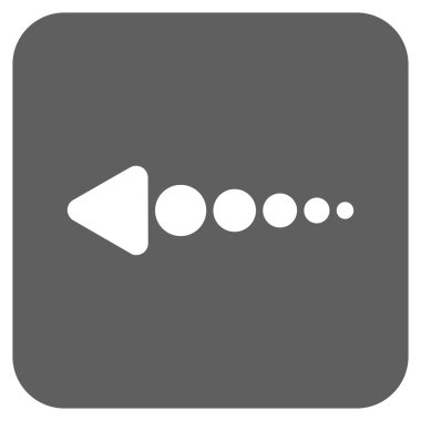 Düz sol ok vektör simgesi kare