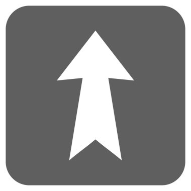 Düz yukarı ok vektör simgesi kare