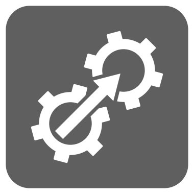 Dişli Tümleştirme düz kare vektör simgesi