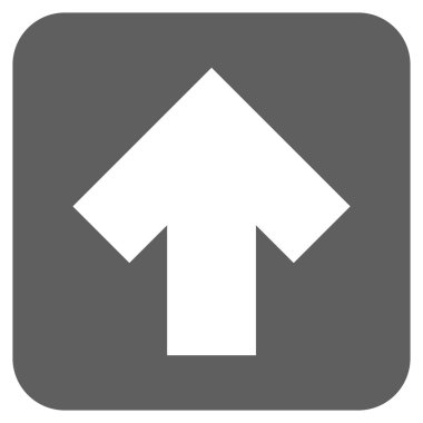 Düz yukarı ok vektör simgesi kare