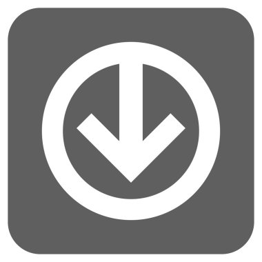 Düz aşağı yön vektör simgesi kare