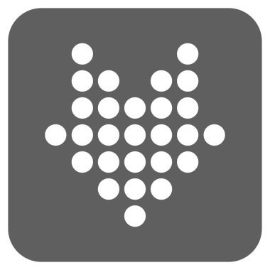 Noktalı ok aşağı düz kare vektör simgesi