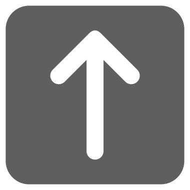 Düz yukarı ok vektör simgesi kare