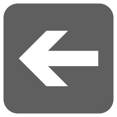 Düz sol ok vektör simgesi kare