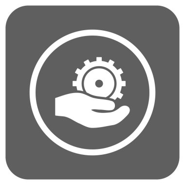 Vektör simgesi geliştirme hizmet düz kare