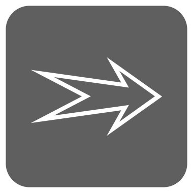 Ok sağ düz vektör simgesi kare