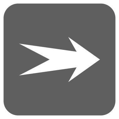 Ok sağ düz vektör simgesi kare