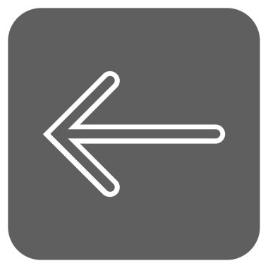 Düz sol ok vektör simgesi kare
