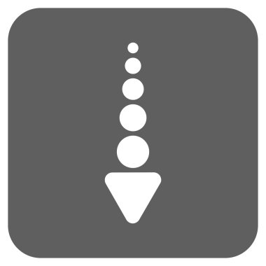 Düz aşağı ok vektör simgesi kare