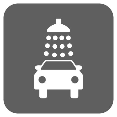 Oto yıkama düz kare vektör simgesi