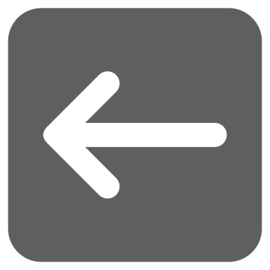 Düz sol ok vektör simgesi kare