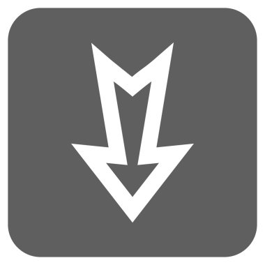 Düz aşağı ok vektör simgesi kare