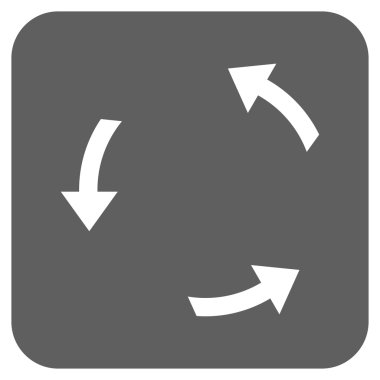 Saatin tersi yönde düz kare vektör simge döndürmek