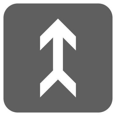 Düz yukarı ok vektör simgesi kare