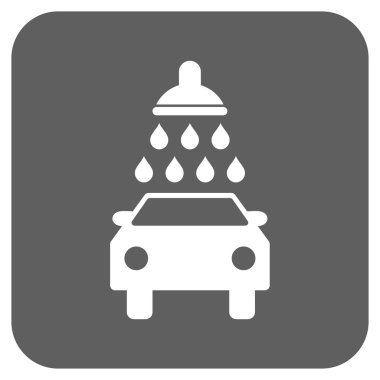 Oto yıkama düz kare vektör simgesi