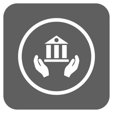 Vektör simge banka hizmet düz kare