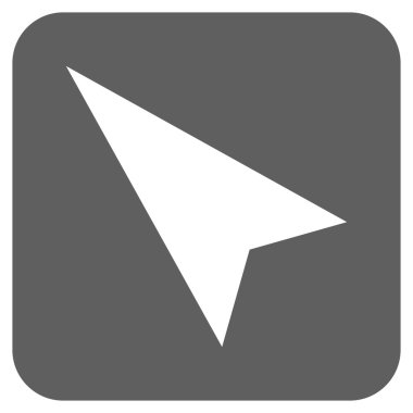 Ok ucu sol yukarı düz kare vektör simgesi