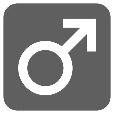 Erkek sembolü düz kare vektör simgesi