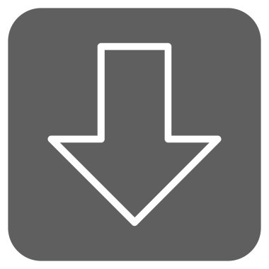 Düz aşağı ok vektör simgesi kare