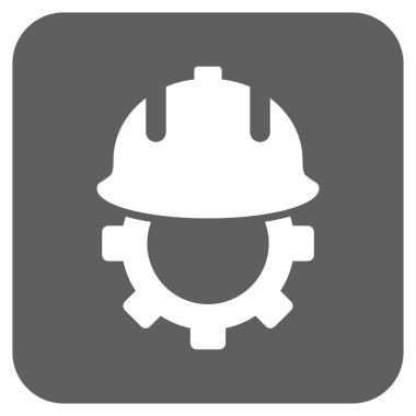 Geliştirme kask düz kare vektör simgesi