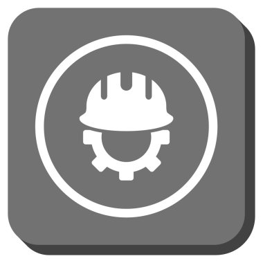 Geliştirme Hardhat yuvarlak kare vektör simgesi