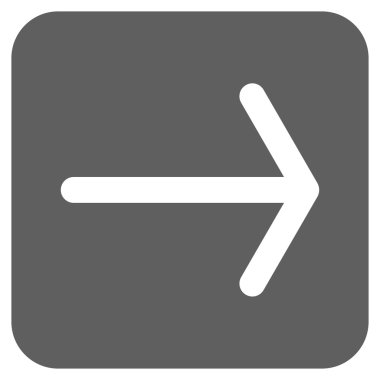 Ok sağ düz vektör simgesi kare