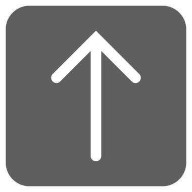 Düz yukarı ok vektör simgesi kare