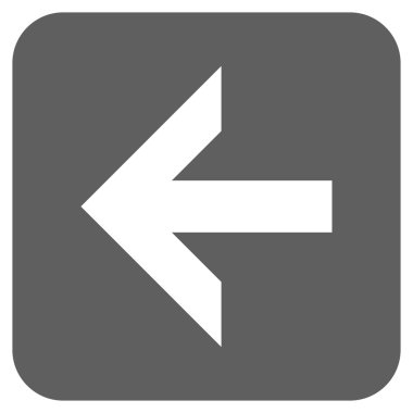 Düz sol ok vektör simgesi kare