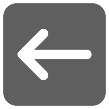 Düz sol ok vektör simgesi kare