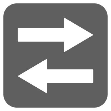 Yatay Çevir oklar düz kare vektör simgesi