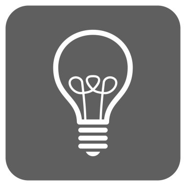 Lamba ampul düz kare vektör simgesi