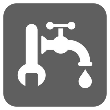 Sıhhi tesisat düz kare vektör simgesi