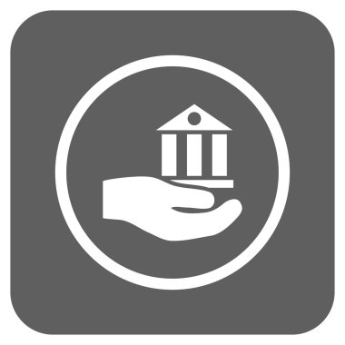 Vektör simge banka hizmet düz kare