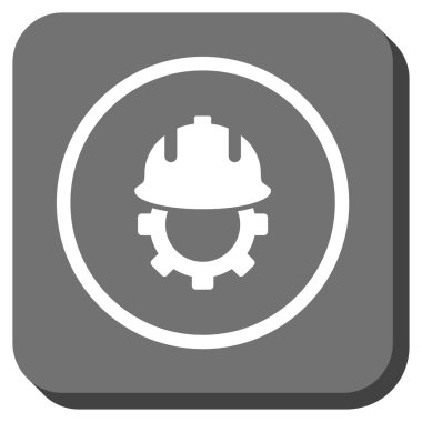 Geliştirme kask yuvarlak kare vektör simgesi