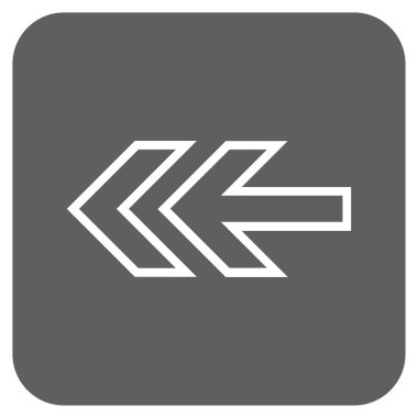 Düz sol yön vektör simgesi kare