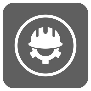 Geliştirme kask düz kare vektör simgesi