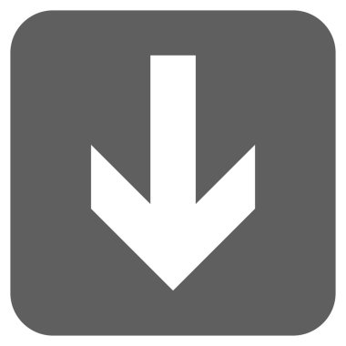 Düz aşağı ok vektör simgesi kare