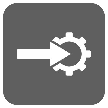 COG Tümleştirme düz kare vektör simgesi