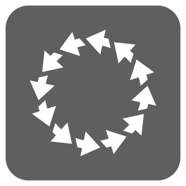 Saatin tersi yönde düz kare vektör simge döndürmek