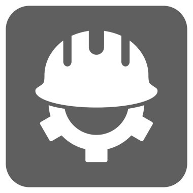 Geliştirme kask düz kare vektör simgesi