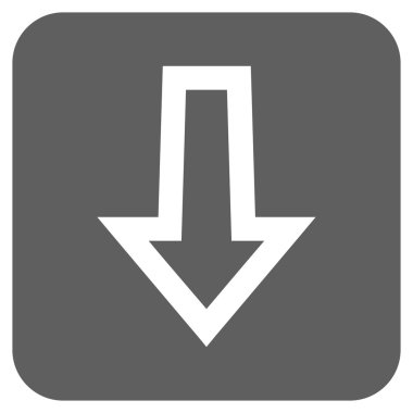 Düz aşağı ok vektör simgesi kare