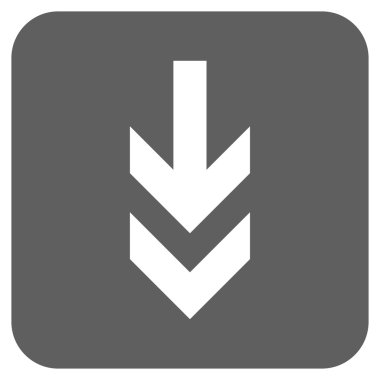 Düz aşağı ok vektör simgesi kare