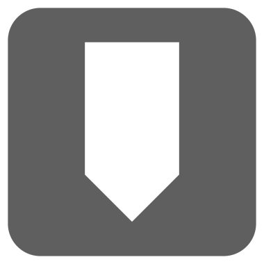 Düz aşağı yön vektör simgesi kare