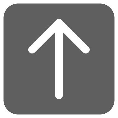 Düz yukarı ok vektör simgesi kare