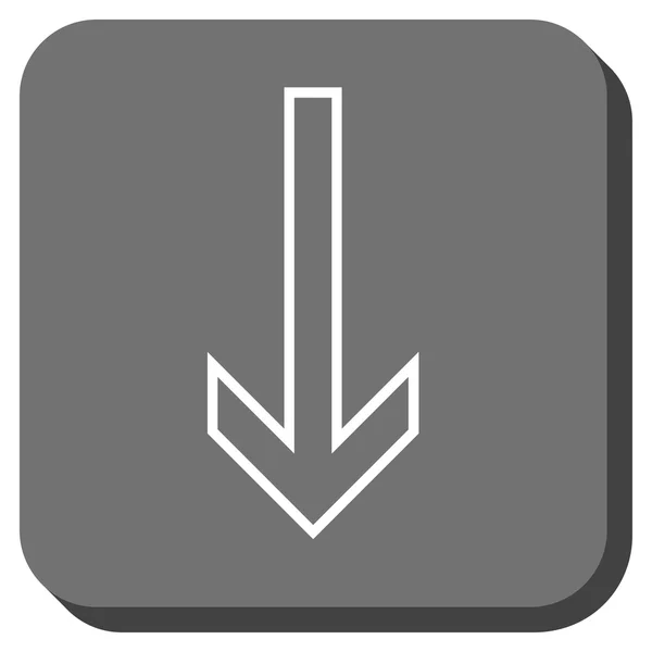 Seta para baixo arredondado vetor quadrado ícone —  Vetores de Stock