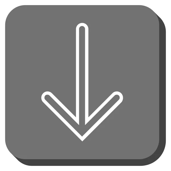 Šipka dolů zaoblený čtverec vektorové ikony — Stockový vektor