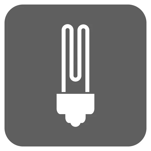 Fluorescent Bulb Flat Squared Vector Icon — Stock Vector