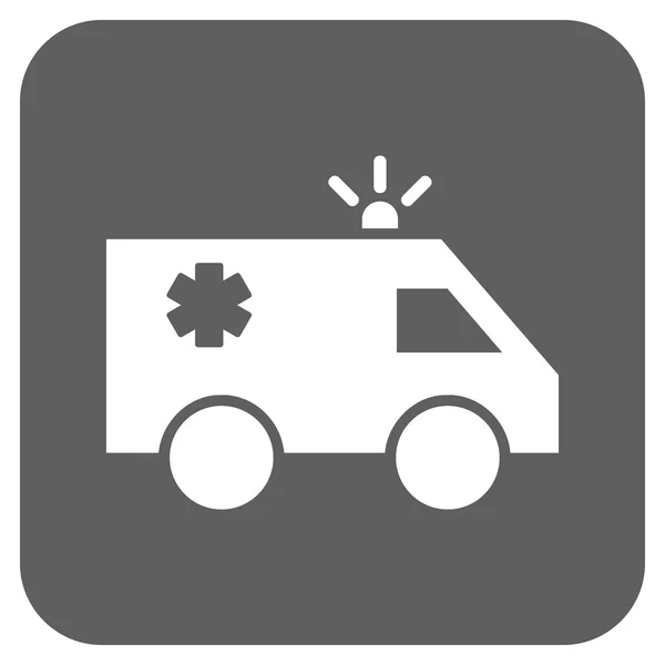 Icono de vector cuadrado plano de coche de emergencia — Vector de stock