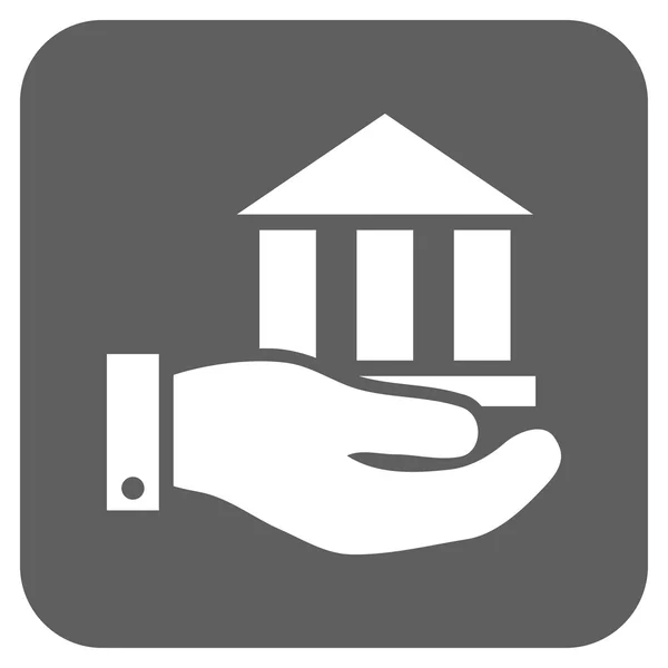 Icona vettoriale quadrata piatta di servizio bancario — Vettoriale Stock